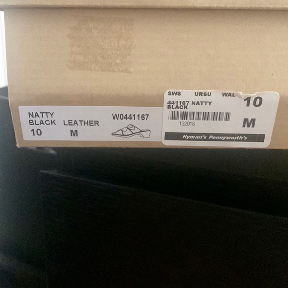 Walking Cradles Natty Black Leather Wedge Slide Sandals - Size 10M - Picture 8 of 8